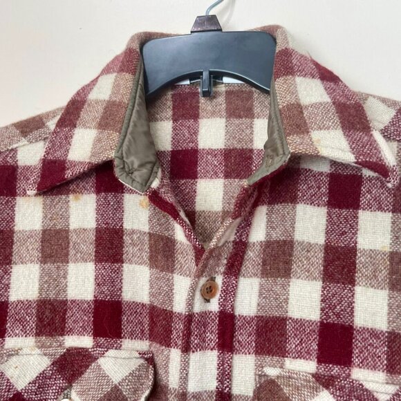 WOOLRICH VTG 70’s PLAID THICK WOOL BLEND LONG SLEEVE SHIRT MADE IN USA SZ M - Picture 13 of 16